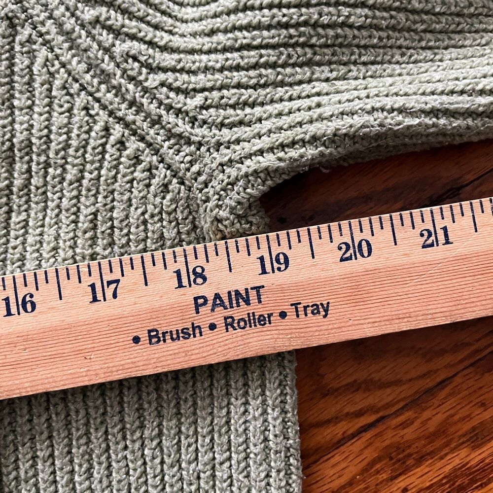 Philosophy Republic Clothing Women's S/P Green Knitted V-Neck Sweater Cozy - Picture 4 of 7